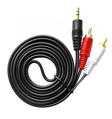 China 5FT 3.5mm speaker to AUX cable. 2 Adapter Audio Male Stereo Cable Y RCA Compatible For Earphone for sale