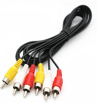 China Video Composite Speaker 3 RCA Cable Audio Male To Male DVD Cable 1.5m for sale