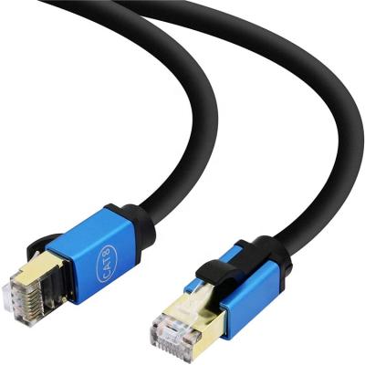 China Cat8 Ethernet Cable Internet Network LAN Cable 40Gbps 2000Mhz S/FTP High Speed ​​Patch Flat Cable With Gold Plated RJ45 CAT8-01 Connector for sale