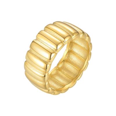 China Latest FASHIONABLE Wide Vertical Allergy Free High Quality 18K Gold Plated Stainless Steel Jewelry For Women Gift R204082 for sale