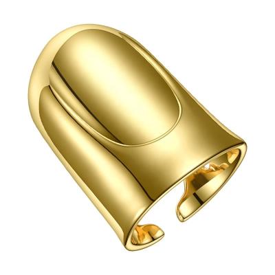 China TRENDY Finger Sleeve Rings Accessories High Quality 18K Gold Plated Brass Jewelry Wholesale For Women Gift Party R194024 for sale