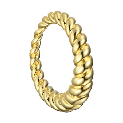 China FASHIONABLE Shape Gradient Environmental Brass Pure Twist Rings High Quality 18K Gold Plated Stainless Steel Jewelry For Women Gift RF184005 for sale