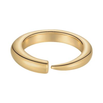 China FASHIONABLE Irregular Tapered Ring Original Design Cylinder Hollow Tube Rings 18K Gold Plated Brass Jewelry R224186 for sale