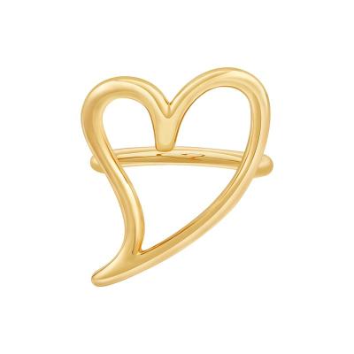 China Hollow Heart Finger Ring Latest 18K Gold Punk Line Plated Brass Accessories Ring For Women Gift Party Jewelry R234208 for sale