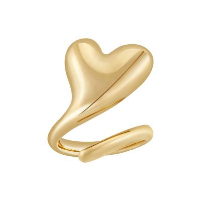 China Small Solid Punk Pinky Tail Heart Midi Ring Latest 18K Gold Plated Brass Jewelry For Women Accessories Finger Ring R234210 for sale