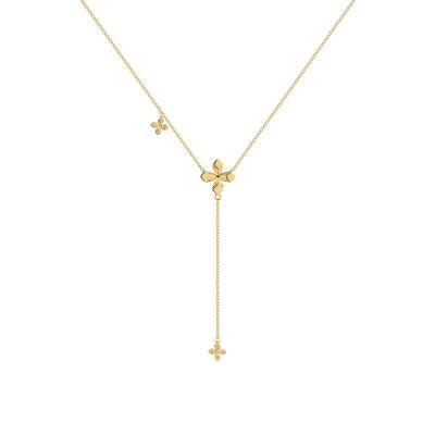 China TRENDY Chain Geometric Flower Charms Original Design Pendant 18K Gold Plated Brass Jewelry For Women Party Gift Necklace P223364 for sale