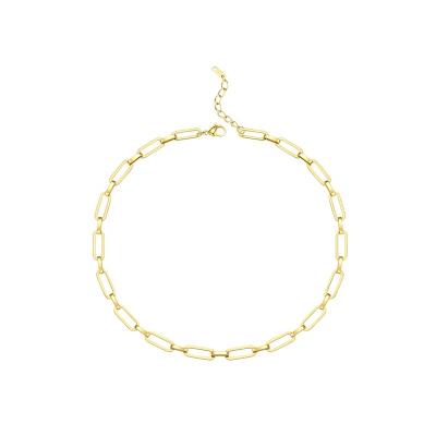 China TRENDY Fashion Link Chain Necklace High Quality 14K Gold Plated Stainless Steel Chocker Color Pendants Necklaces For Women P193039 for sale