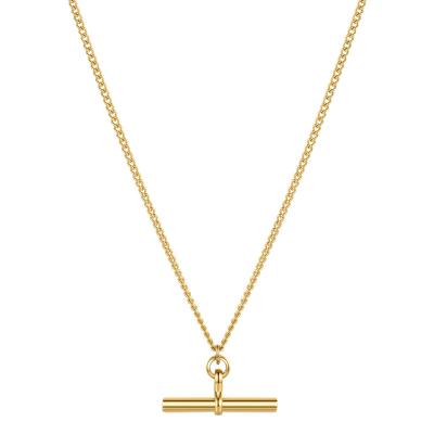 China TRENDY Simple Pendant Long Chain Necklace High Quality 18K Gold Plated Stainless Steel Color Chocker For Women Gift P203176 for sale