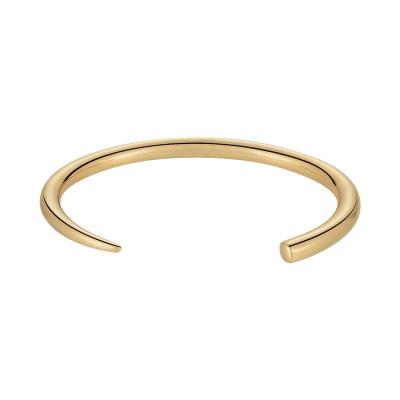 China Original Design Punk 18K Gold Plated Stainless Steel Jewelry Cylinder Hollow Tube Irregular Tapered Punk Bangle B222328 for sale