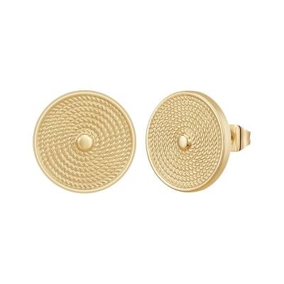 China TRENDY Wave Dot Round Gold Color Ear Studs Accessories Trendy Earrings Latest 18K Gold Plated Stainless Steel Jewelry E231504 for sale