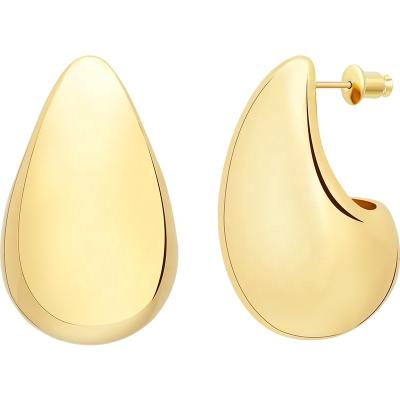 China Shiny Punk Raindrop Hollow Ear Studs Latest 18K Gold Plated Fashion Brass Jewelry For Women Hop Hip Accessories Earrings E231503 for sale