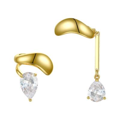 China FASHIONABLE Drop Zircon Water Dangle Ear Cuff No Piercing Party Earrings High Quality 18K Gold Plated Brass Jewelry For Women Gift E201151 for sale