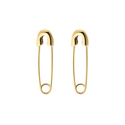 China Latest Pin Accessories FASHIONABLE Safety Earring Circle Earring Color 18K Gold Plated Stainless Steel Jewelry E5217 for sale