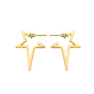 China Latest FASHIONABLE High Quality 18K Gold Plated Stainless Steel Jewelry Accessories Star Stud Earring For Women Gift Party Earring E5261 for sale