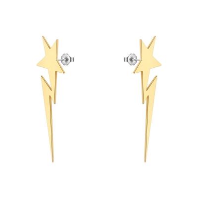 China TRENDY Drop Earrings Star Lightning Original Design 18K Gold Plated Stainless Steel Jewelry Pendientes For Women Party Earrings E22146 for sale