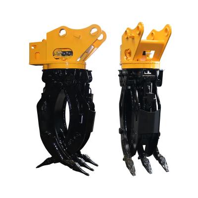 China Cultivate Hot Selling Hydraulic Excavator Grapple Rotating Demolition Grapple for sale