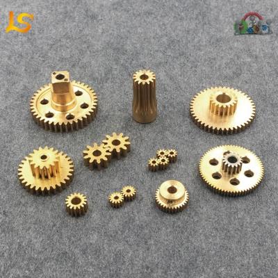 China Custom Brass Transmission Gearbox Metal Spur Gear Small Sprockets for sale