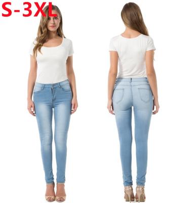 China Fashion Viable Custom Womens Stretch Denim For Women Tight High Waist Solid Color Ladies Pencil Pants Skinny Slim Womens Retro Jeans for sale