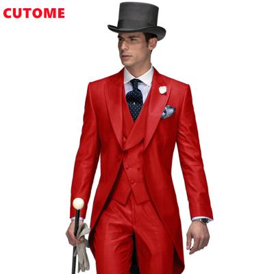 China 2022 Anti-Static Hot Selling LOGO Custom Casual Clothing Slim Fitted Party Soft Cotton Three Piece Blazers Tuxedo Suits For Men for sale