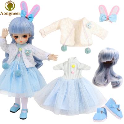 China 12 Inch BJD Dolls Accessories Full Set Clothes Cartoon Toy Set For 1/6 Toy Doll Stocking Dress Underpants Outfits For 30CM Dolls For Winter for sale