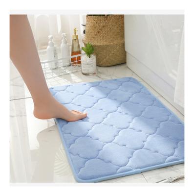 China Washable Fast Delivery Absorbent Bathroom Blankets Peel Friendly Soft Fleece Anti Slip Memory Foam Bath Mat Bathroom Mat for sale