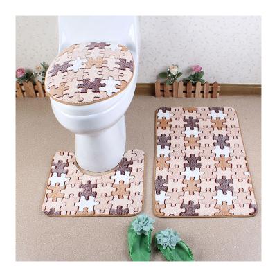 China Cheap Price Washable Customizing Shaggy Bath Mat, Coral Print Fleece Bath Mat Cover Bathroom Dining Room Door Mat for sale