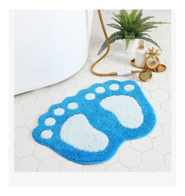 China Large Feet Washable Mat Supplier Price Print Non Slip Bath Mat, Custom Shaggy Bath Mat, Quick Dry Bathroom Blankets for sale