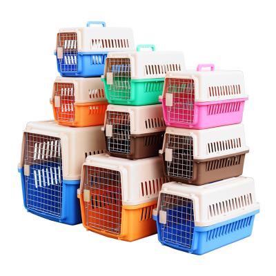 China BSCI Pet Product Factory Side Door Carrier Two Door Top Load Pet Kennel Stored Cat Dog Plastic House Pet Cages Carriers for sale