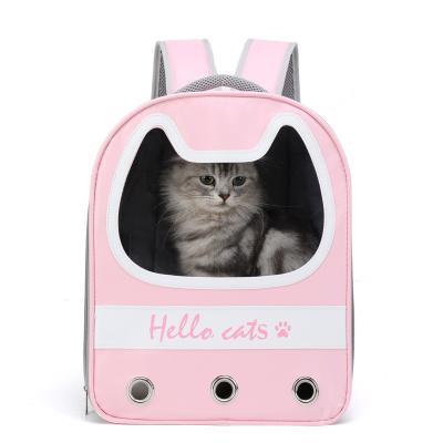 China Viable Transparent Pet Carrier 3 Hole Space Capsule Pet Backpack Pu PVC Cat Backpack factory for sale