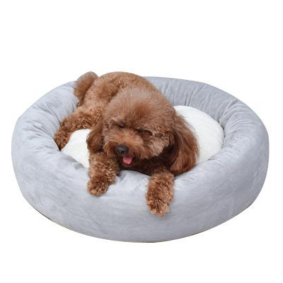 China New Style Breathable Round Shape Comfortable Plush Cat Cave Pet Bed For Small Dogs And Medium Cats for sale