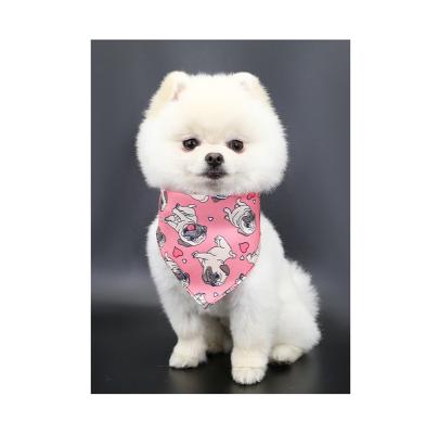 China Stocked Fast Delivery Pet Accessories Printed Solid Color Triangle Pet Bandana Maker Custom Logo Dog Bandana for sale