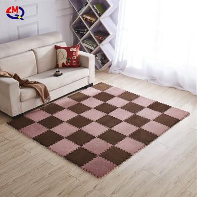 China New Design Non-Toxic Velvet Puzzle Mat Play Mat Interlocking Soft Mat For Kids for sale