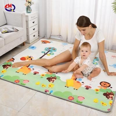 China Lmq non-toxic hot sale baby play EPE foam newborn foldable mat with both sides rattle high quality for sale