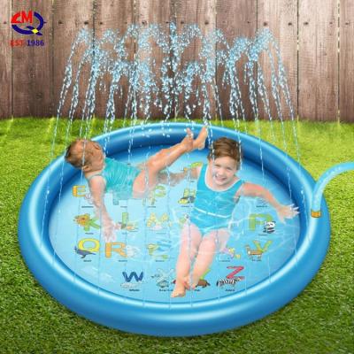 China New Design Eco-friendly Pattern Rounded Edge Sprinkle Splash Baby Water Play Mat for sale