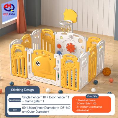 China High Quality Easy Detachable Yard Indoor Safety Play Kids Safety Fold Plastic Kids Folding Fence Baby Playpen With Slide Swing Toys for sale