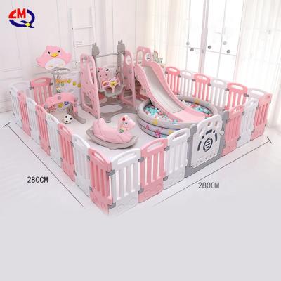 China Indoor Children's Swing Playground Barrier Baby Playpen Family Toy Playground Fence Small Safety Fold Detachable Easy Household for sale