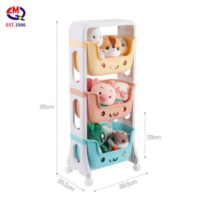 China Modern Children's Book Toy Shelf Plastic Material Storage For Home Use Cartoon Baby Choice Box China Style Ambient Packing Furniture for sale