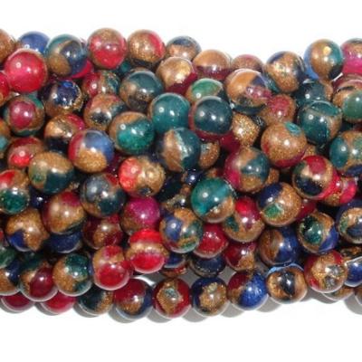 China DIY decoration; Bracelet ; Necklace ; Earring beads etc. for Jewelry Making 4~12mm Nice Smooth Multi Mosaic Quartz Gemstone Loose Round Beads 15.5