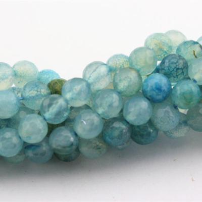 China DIY decoration; Bracelet ; Necklace ; The pearls of the earring etc. for jewelry making round faceted wholesale Aqua Color Agate bead for sale