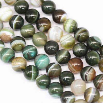 China DIY decoration; Bracelet ; Necklace ; The pearls of the earring etc. for jewelry making 6-12 mm plain army green stripe agate beads jewelry making beads for sale