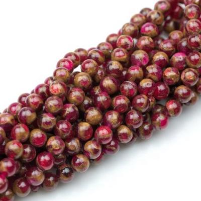 China DIY decoration; Bracelet ; Necklace ; The pearls of the earring etc. for jewelry making 4~12mm Nice Ruby Red Mosaic Quartz Gemstone smooth round loose bead 15.5