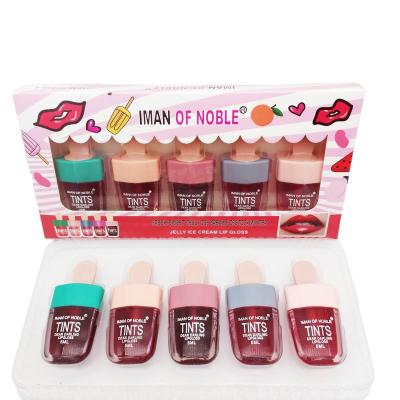 China Waterproof IMAN DE NOBLE 8 Packs Fruity Jelly Ice Cream Lip Gloss Tube for sale