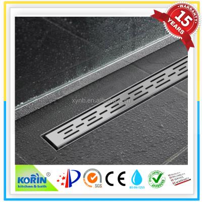 China Linear strainer factory direct sale aqua floor drain side outlet plastic siphon shower drain/rvs douchegoot for sale