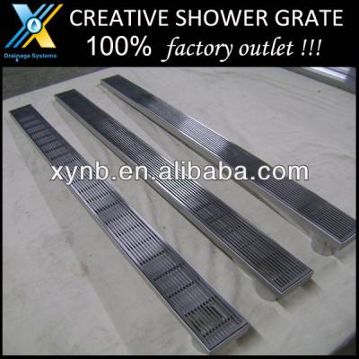 China stainless strainer floor shower grate/stormtech shower grate/linear shower grate for sale