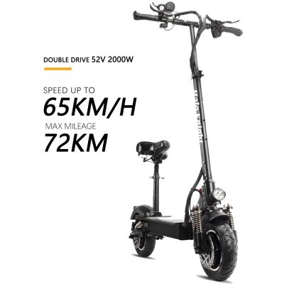 China Electric Motorcycle Unisex Scooter 2000W 52V Electric Scooters With Lights Oil Brake Halo Knight T103 for sale