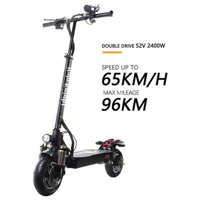 China Knight T104 halo 10 inch dual drive electric scooter 2400W 52V unisex hot sale electric standing adult skateboard for sale