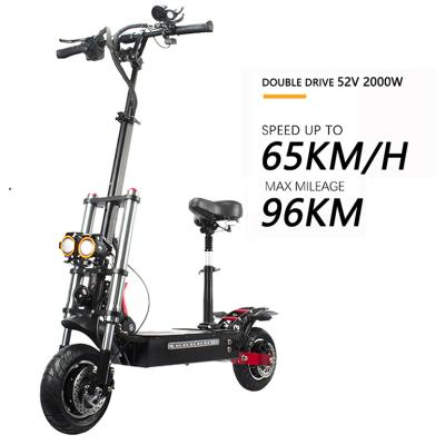 China Unisex Electric Scooter Two Wheel Adult 2000W 52V Electric Scooter 25km/h Electric Scooters That Is Easy To Carry for sale