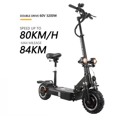 China Electric Scooter U7 Motor 3200W 60V 20A Off Road Unisex Adults Electric Scooter Double Light Halo Knight for sale