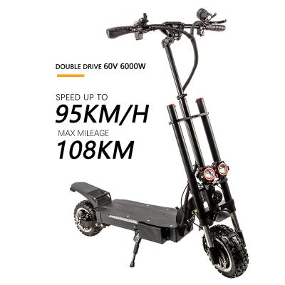 China Foldable Electric Scooter Adults Unisex Two Wheel 11inch Off Road Electric Scooter 60V 6000W Potente for sale