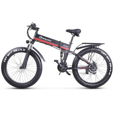 China USA Warehouse Electric Bikes Aluminum Alloy 1000 Watt Electric Bicycle 48V Mountain Folding Snow Electric Bike Fat Tire 26inch for sale